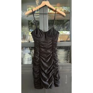 Revolve H:ours Mini Ruched Dress - Black - Size Small - NWOT